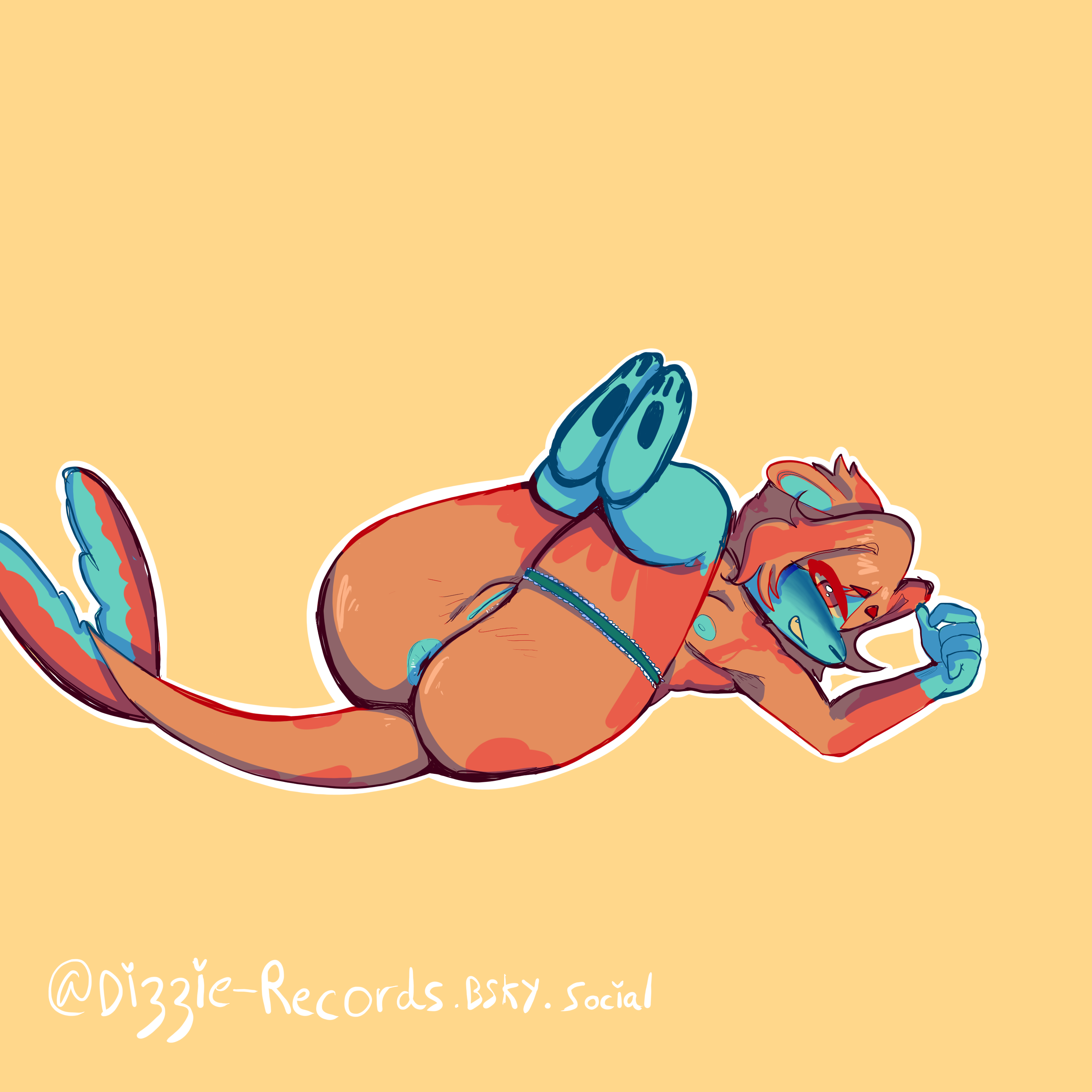 Dizzie showing you his ass and pussy.